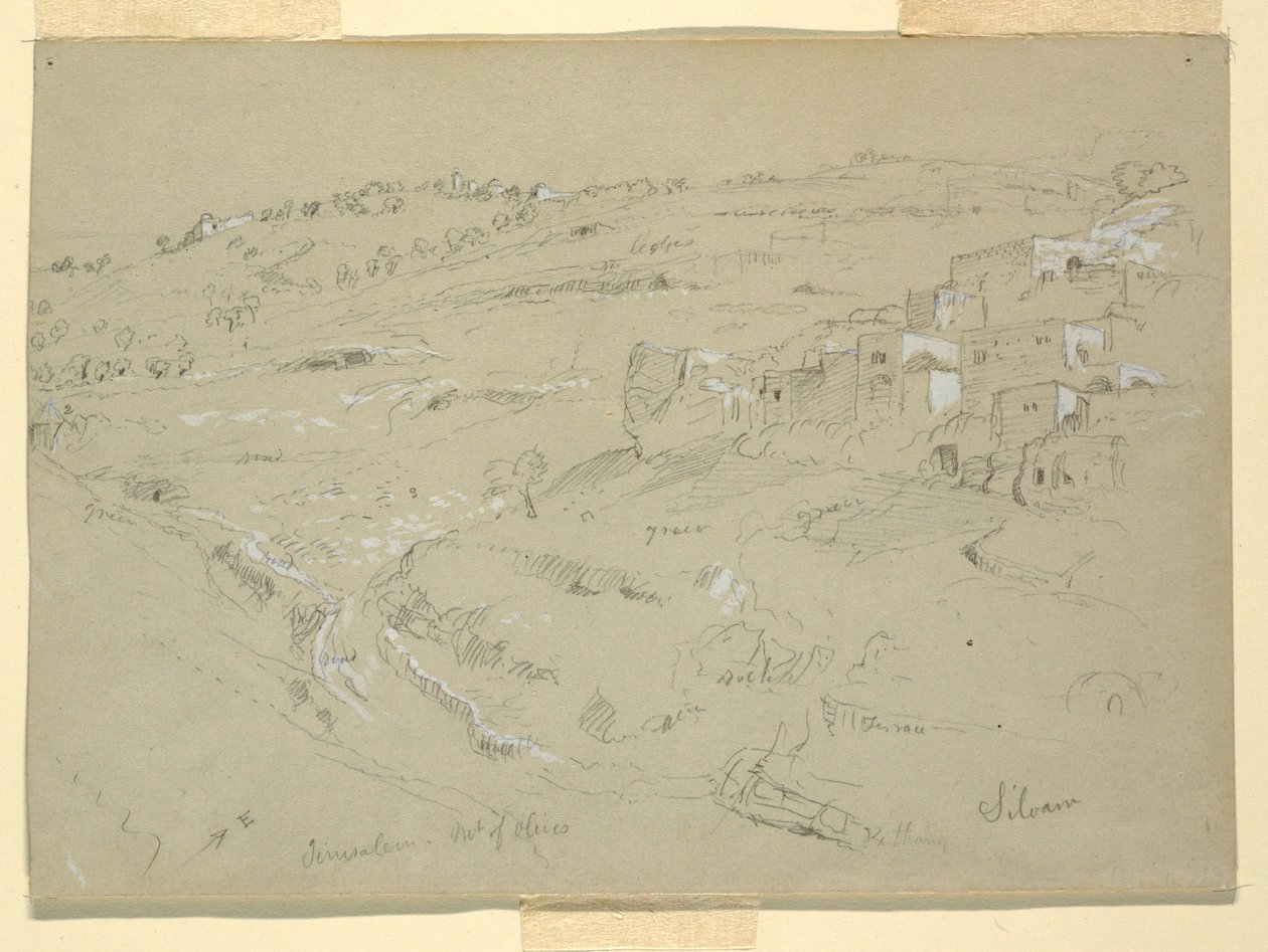 Olivová hora, Bethany, Siloam a Jeruzalém, Palestina [Bethany a Silwan, východní Jeruzalém a Jeruzalém, Izrael] od Frederic Edwin Church