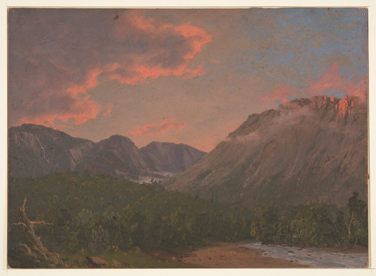 Horská krajina při západu slunce od Frederic Edwin Church