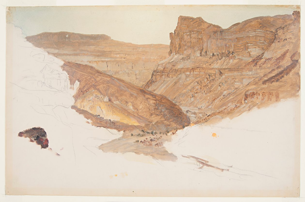 Horský potok, Jemenské údolí, Palestina od Frederic Edwin Church