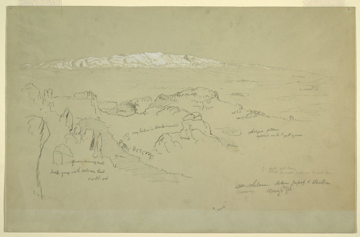 Hora Libanon mezi Yafoofem a Baalbekem od Frederic Edwin Church
