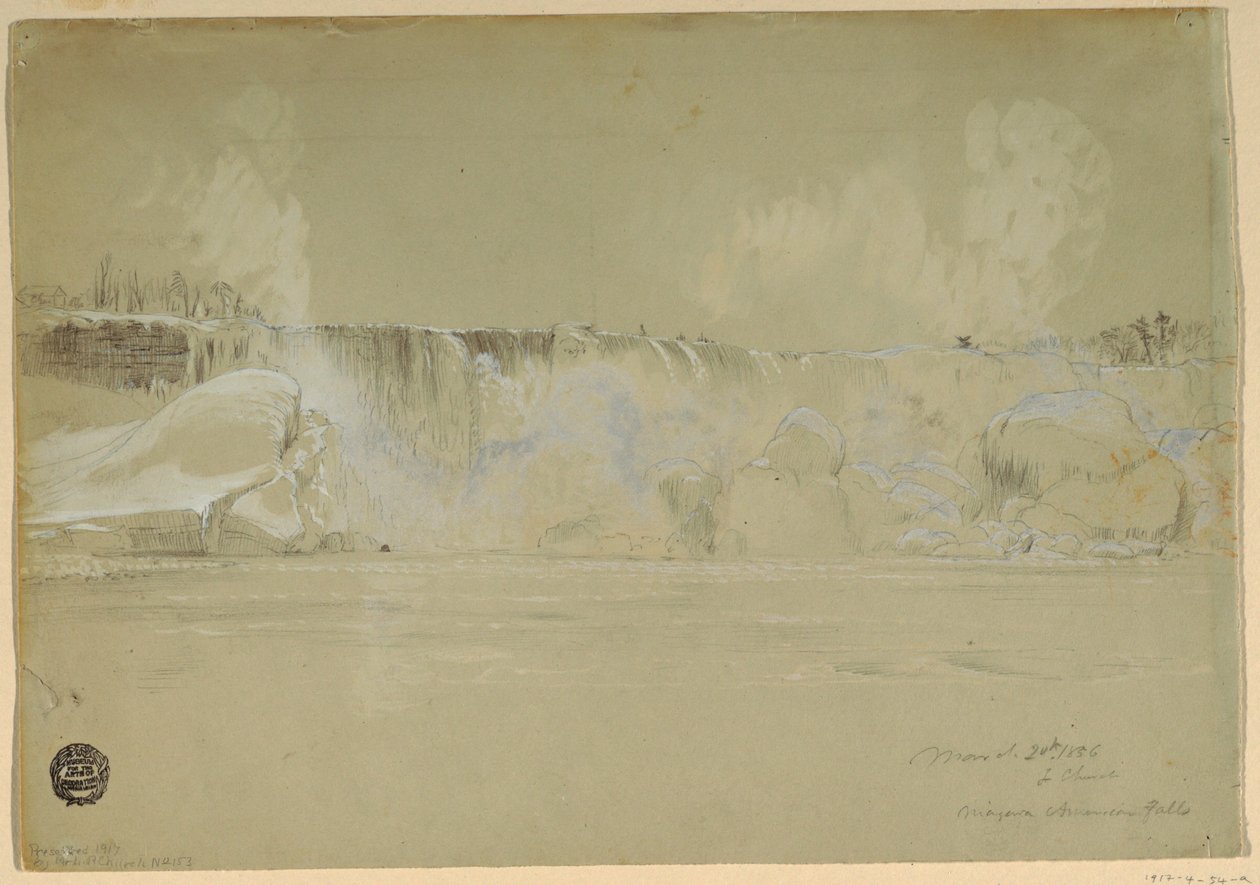 Niagarské vodopády ve sněhu, od severozápadu od Frederic Edwin Church