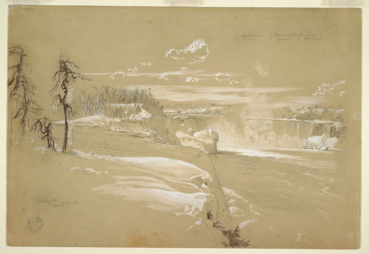 Niagarské vodopády v zimě od Frederic Edwin Church