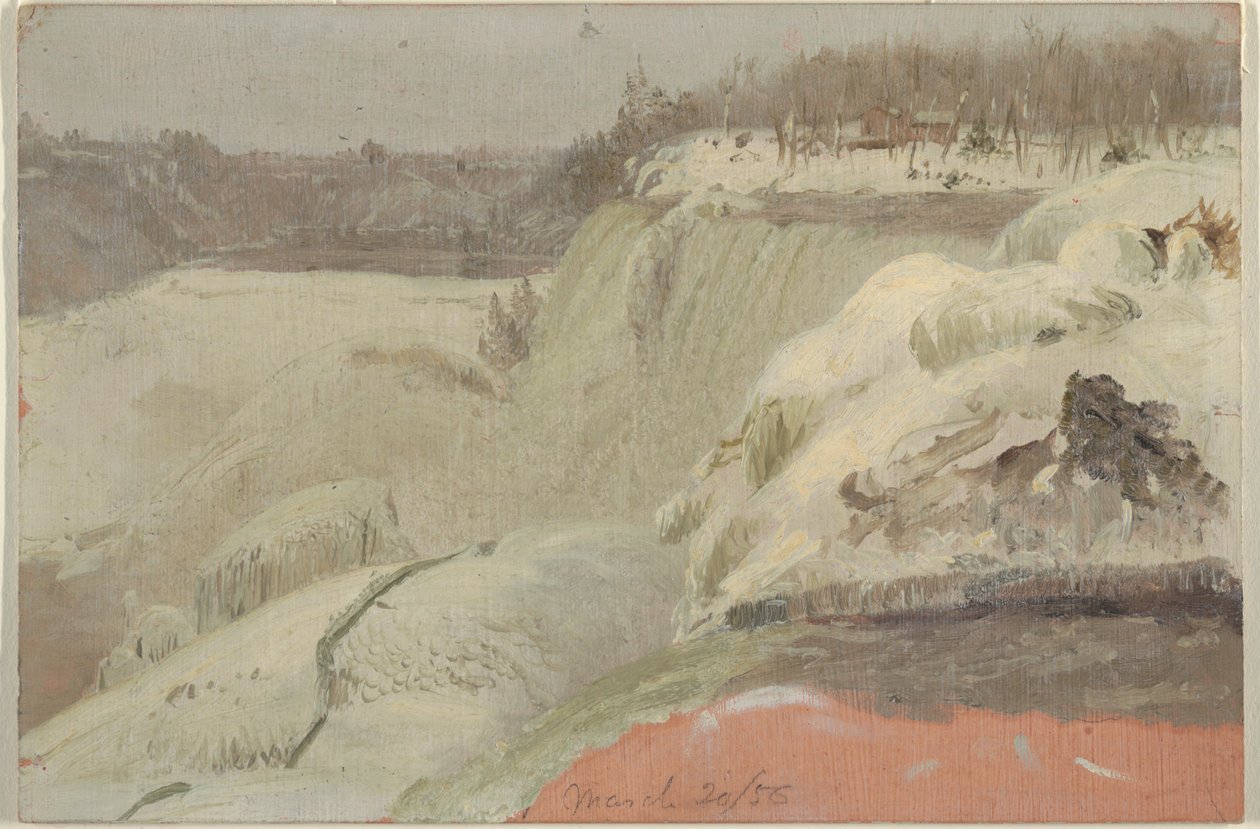 Niagarské vodopády ve sněhu, při pohledu z Kozího ostrova od Frederic Edwin Church