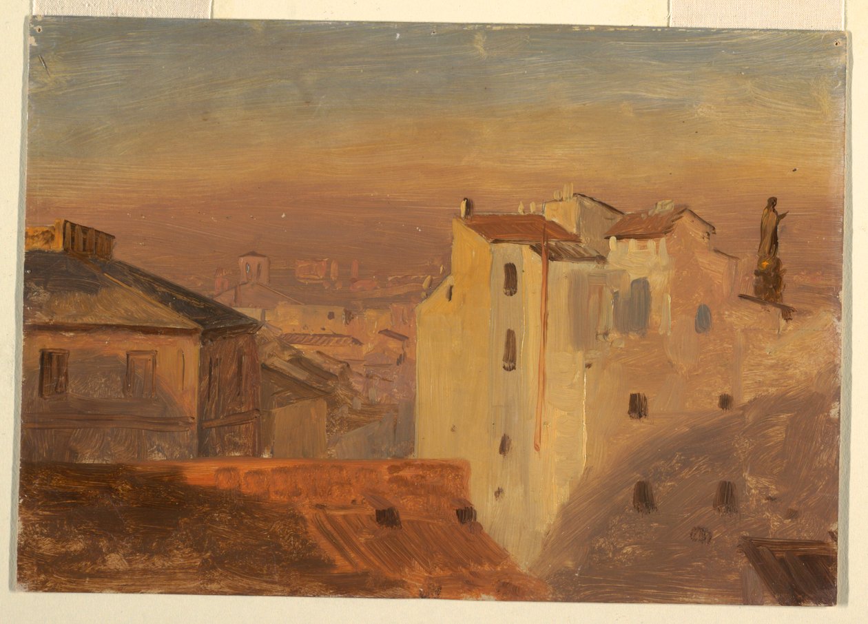 Střechy, Řím, Itálie od Frederic Edwin Church