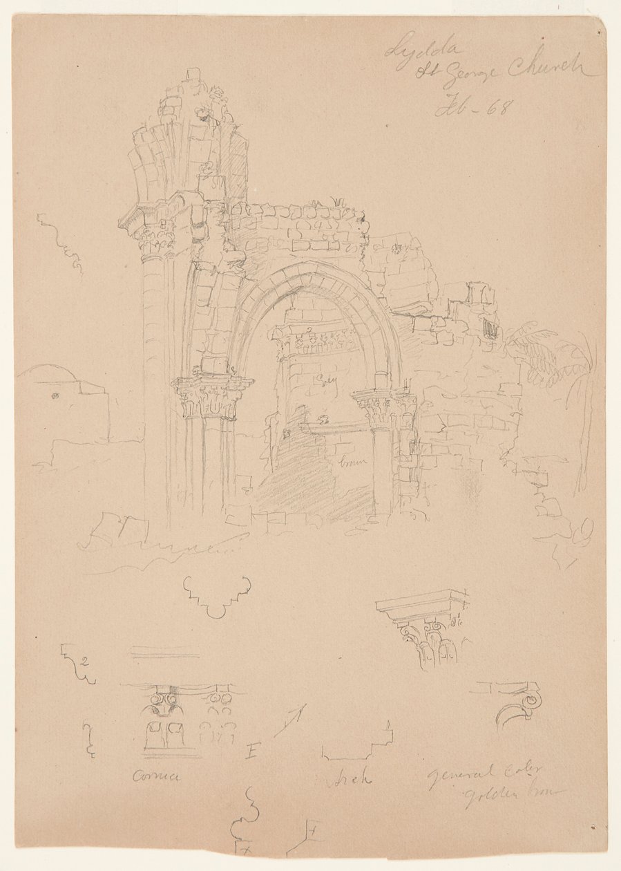 Ruiny kostela sv. Jiří, Lydda [dnešní Lod] od Frederic Edwin Church