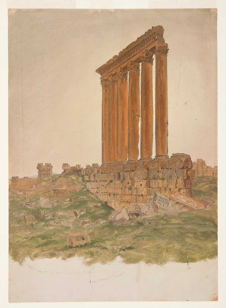 Ruiny Diova chrámu, Baalbek od Frederic Edwin Church