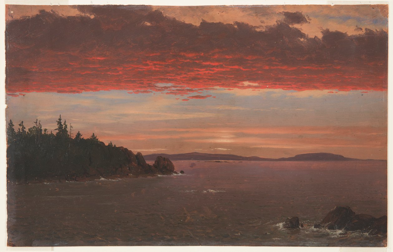 Schoodic poloostrov z Mount Desert při východu slunce od Frederic Edwin Church