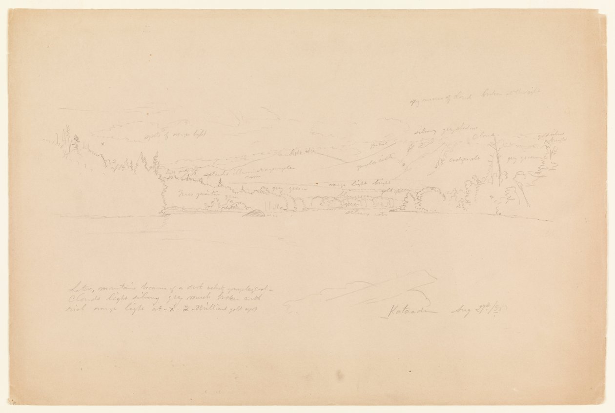 Břeh jezera a úpatí hory Katahdin od Frederic Edwin Church
