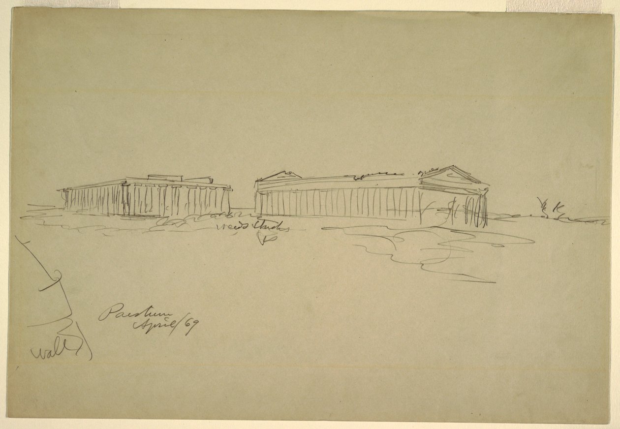 Skici, Paestum, jižní Itálie od Frederic Edwin Church
