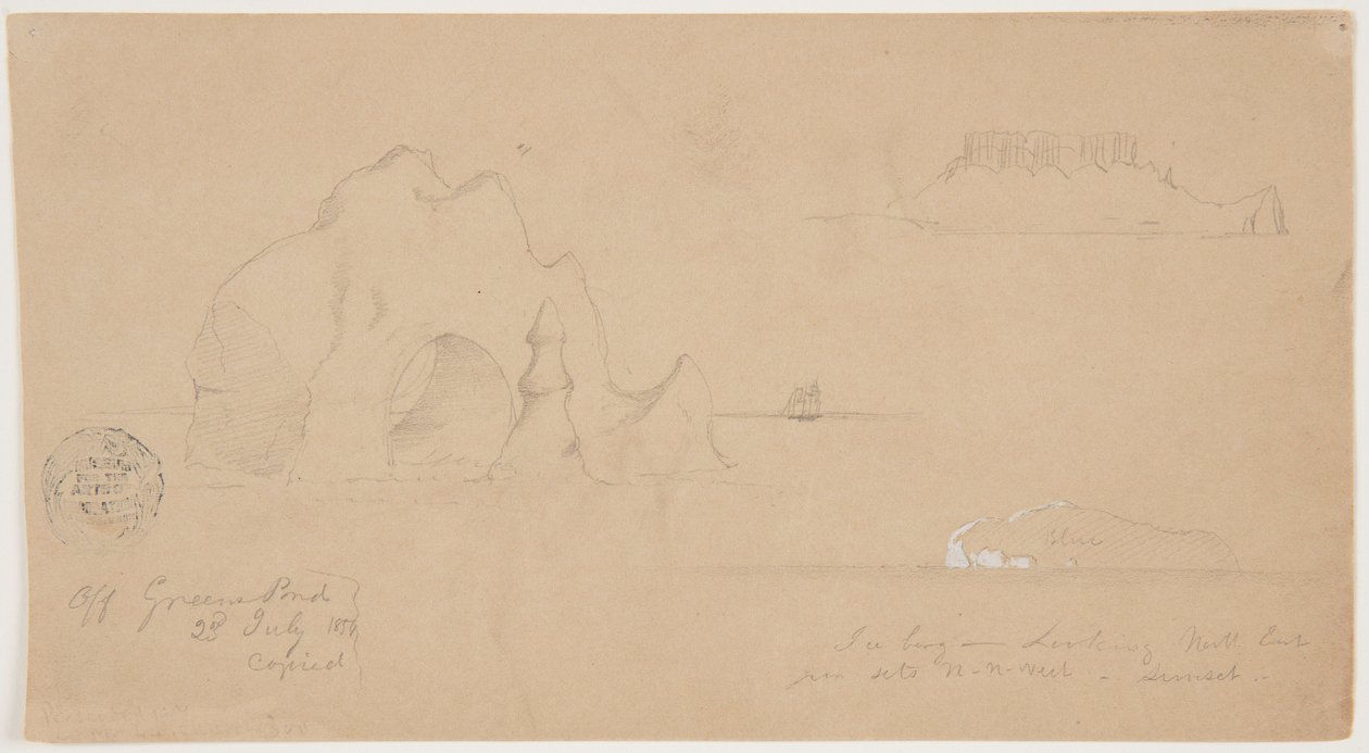 Náčrtky ledovců, mimo Greenspond, Newfoundland od Frederic Edwin Church