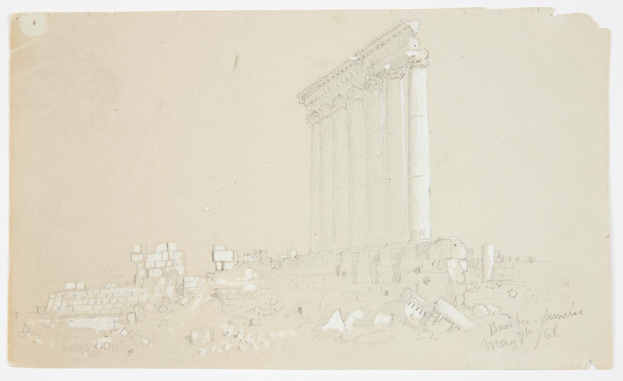 Jupiterův chrám při východu slunce, Baalbek od Frederic Edwin Church
