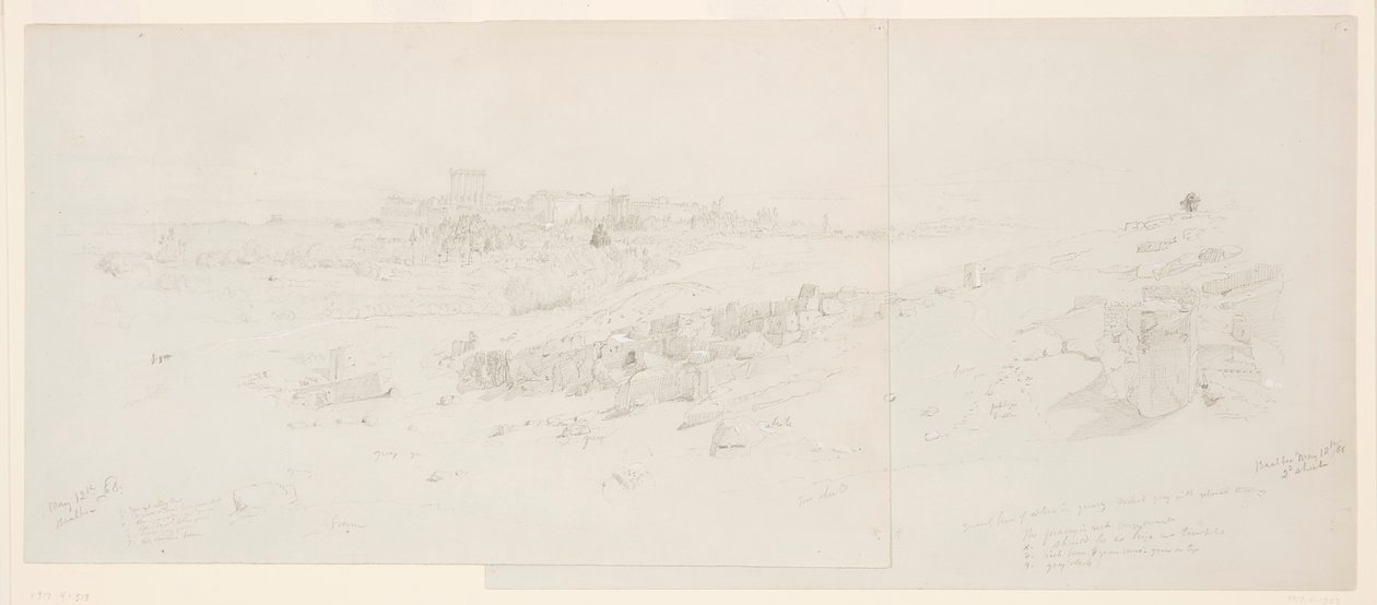 Chrámy v dopoledních hodinách, Baalbek od Frederic Edwin Church