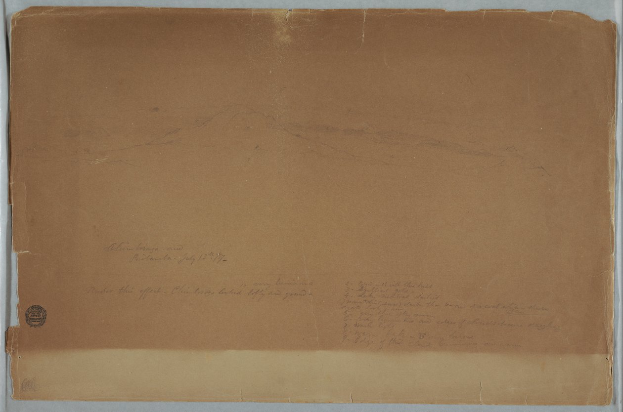 Chimborazo zobrazené z Riobamba, Ekvádor, 13. července 1857 od Frederic Edwin Church