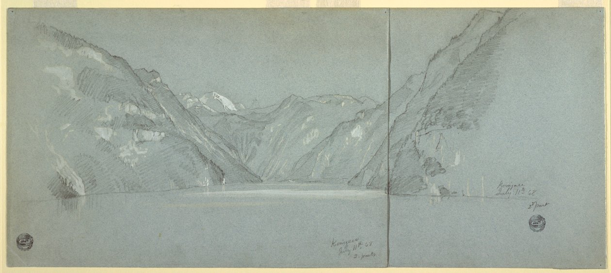 Pohled na jezero Konigssee s Falkensteinem, poblíž Berchtesgaden, Bavorsko, Německo, část 2 od Frederic Edwin Church