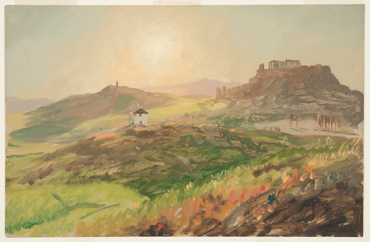 Pohled na Akropoli, Atény od Frederic Edwin Church