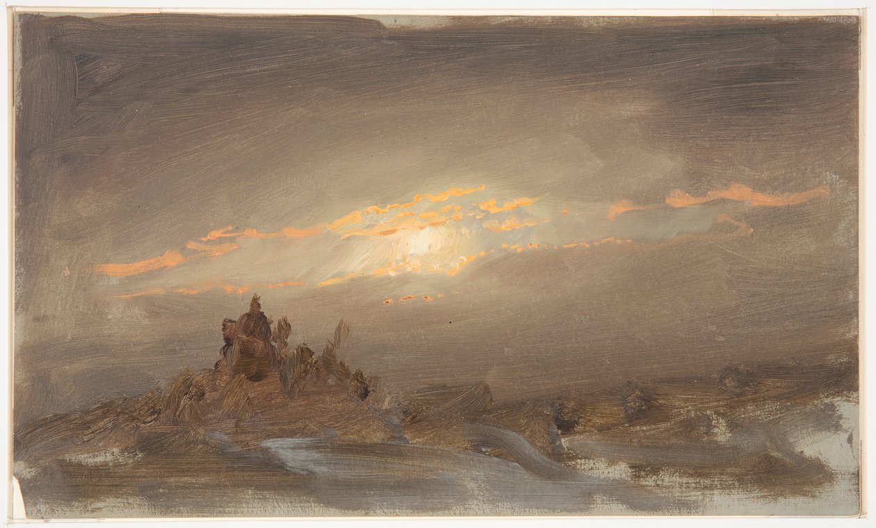 Zimní krajina za měsíčního svitu od Frederic Edwin Church