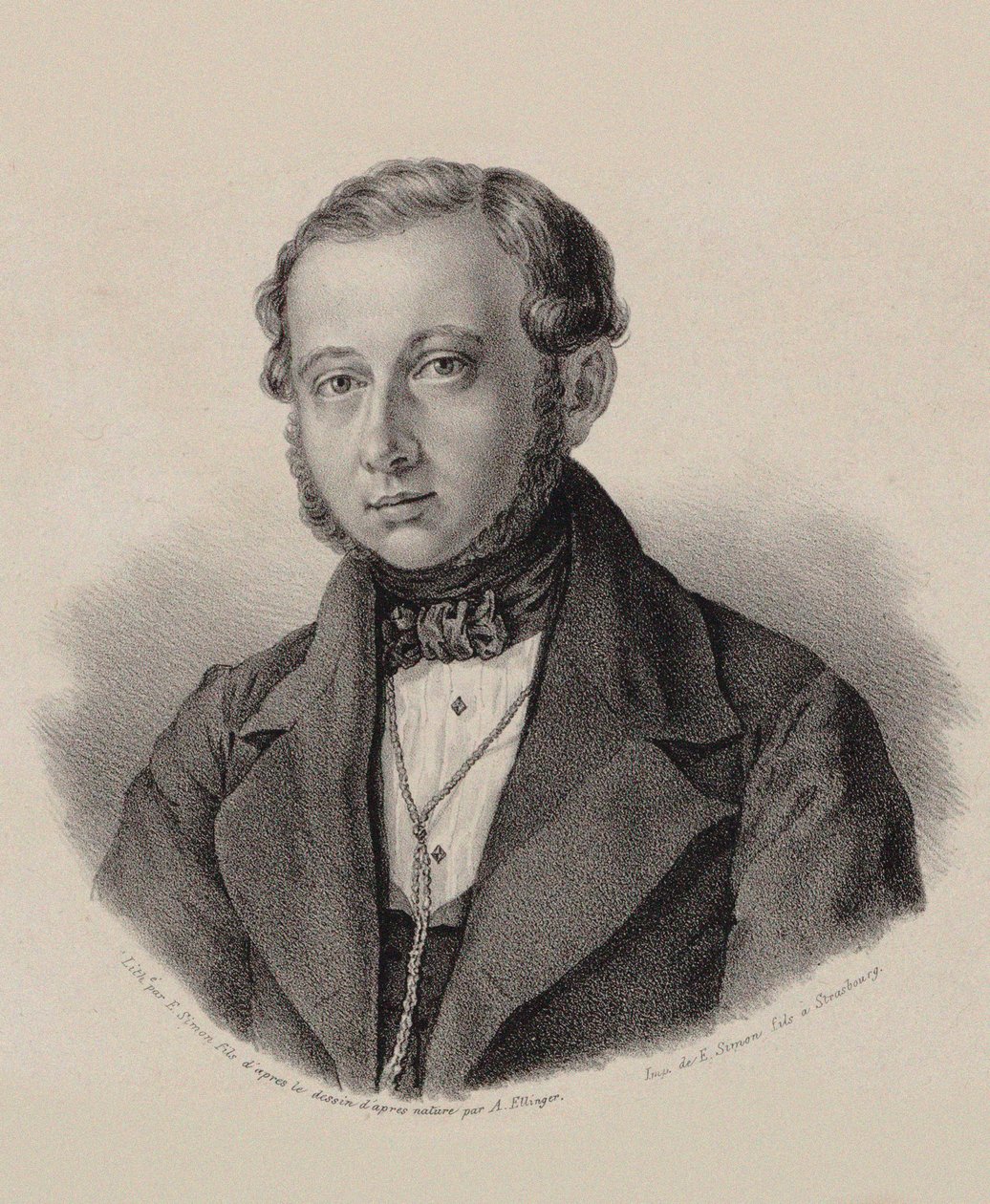 Portrét houslisty a skladatele Thomase Tagesbecka 1799-1867, 1837-1838. od Frederic Emile Simon