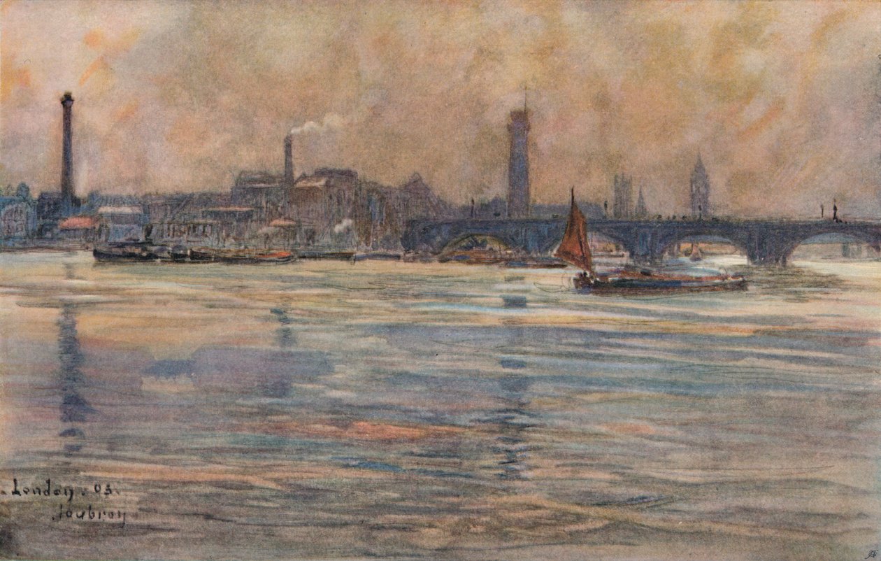 Temže, Londýn, c1893 od Frederic Anatole Houbron