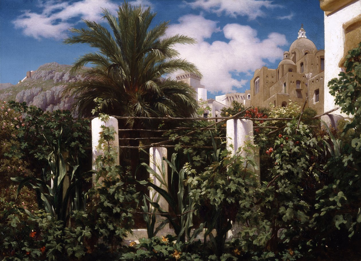 Garden of an Inn, Capri, c.1859 (olej na plátně) od Frederic Leighton