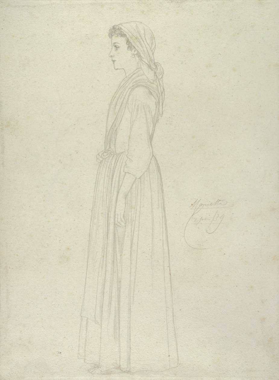 Marietta, Capri, 1859 (grafit na papíře) od Frederic Leighton