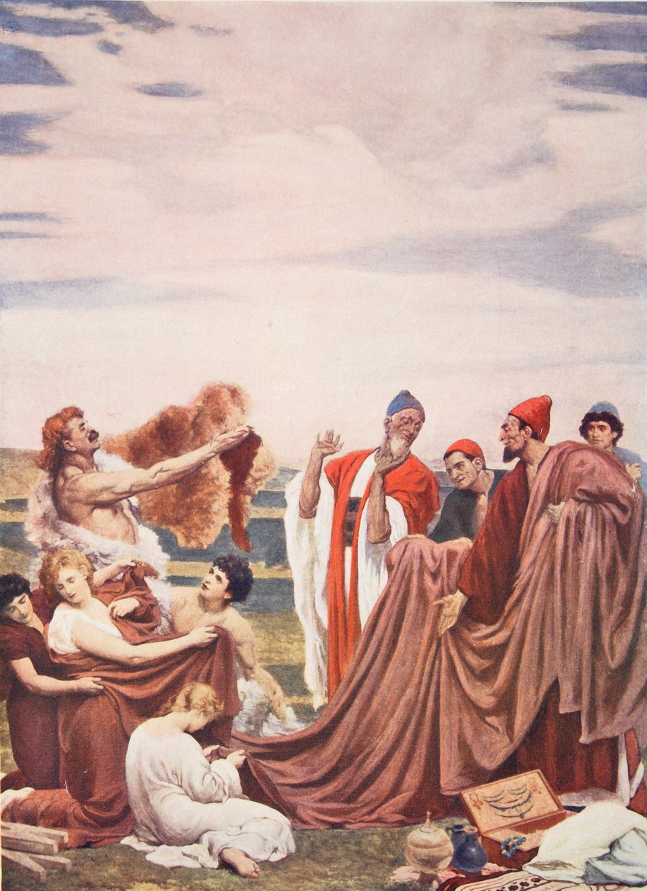 Féničané obchodující s ranými Brity, ilustrace z 