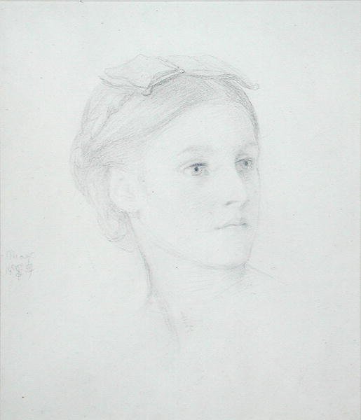 Portrét May Sartoris (1845-1925) 1854 (tužka na papíře) od Frederic Leighton