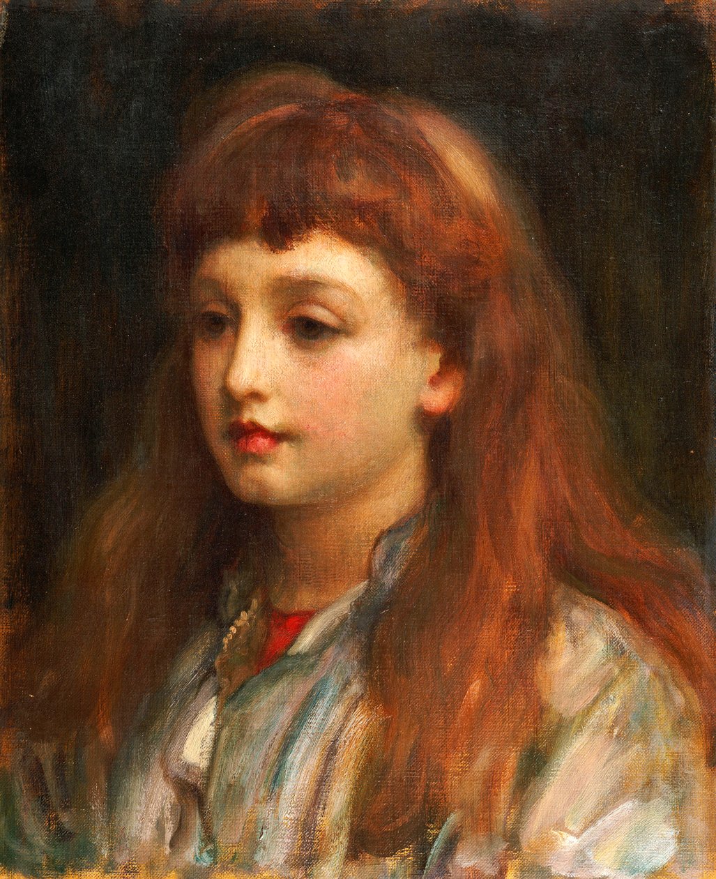 Portrét mladé dívky, hlava a ramena od Frederic Leighton