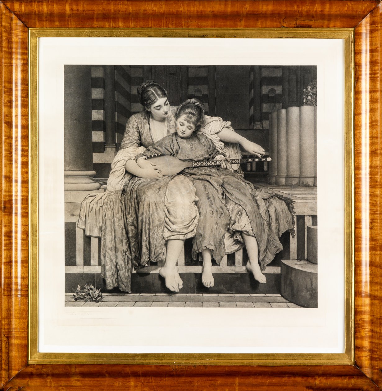 Hudební lekce (hlubotisk) od Frederic Leighton
