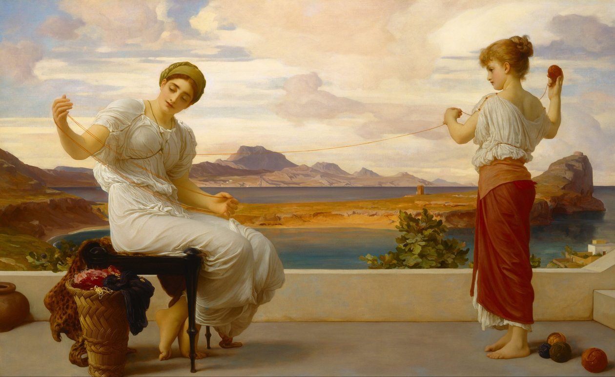 Navíjení příze od Frederic Leighton