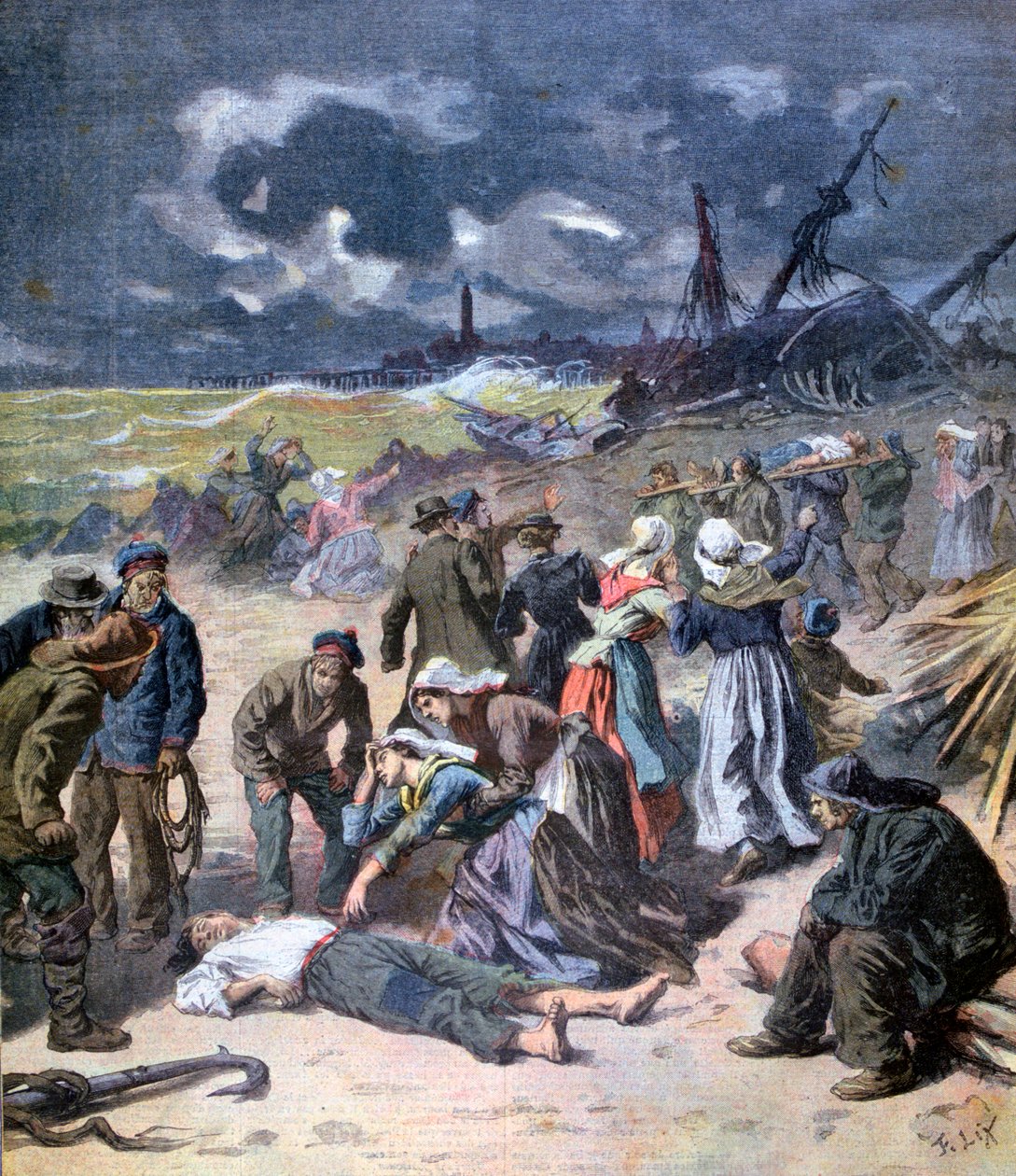 Bouře v Calais, Francie, 1893 od Frederic Lix
