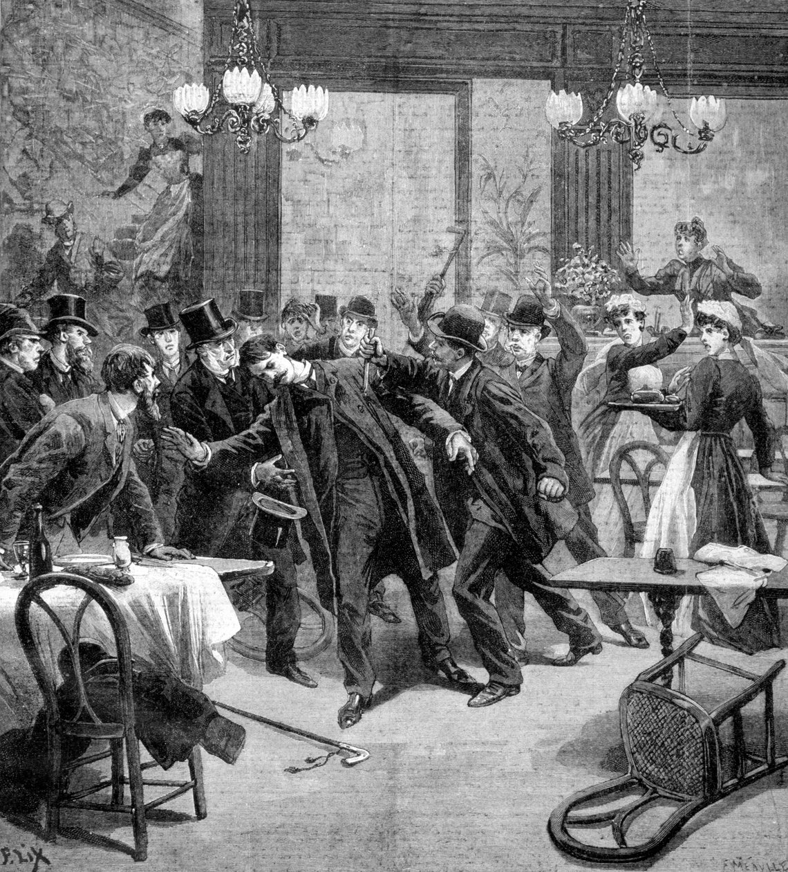 Útok proti M. Georgewitchovi, ministru Srbska v Paříži 1893 od Frederic Lix