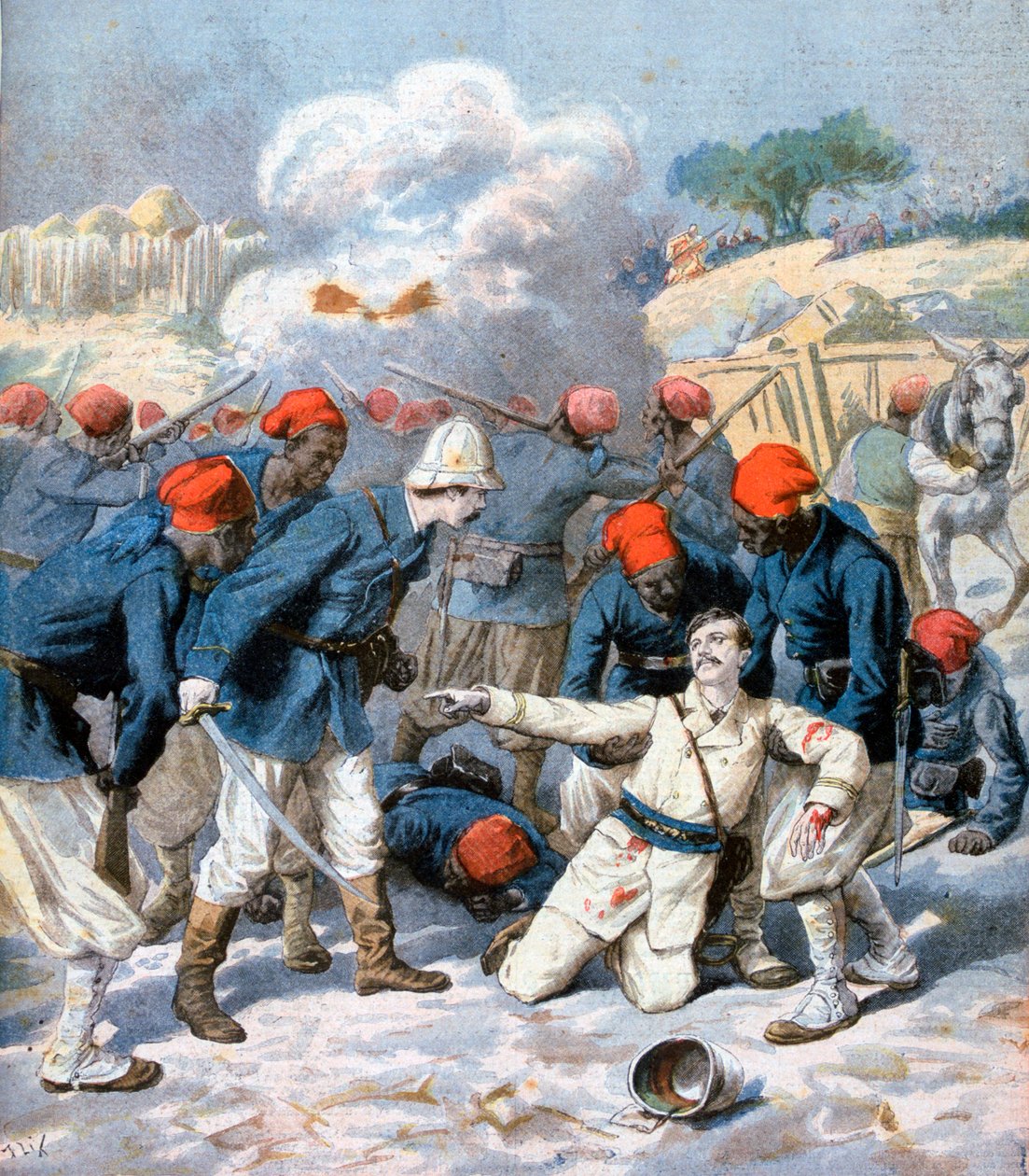 Smrt poručíka Lecerfa, bitva o Napa, Nigérie, 1894 od Frederic Lix