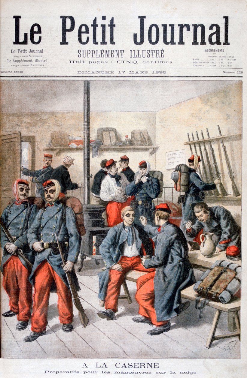 V kasárnách, příprava na manévry ve sněhu, 1895 od Frederic Lix