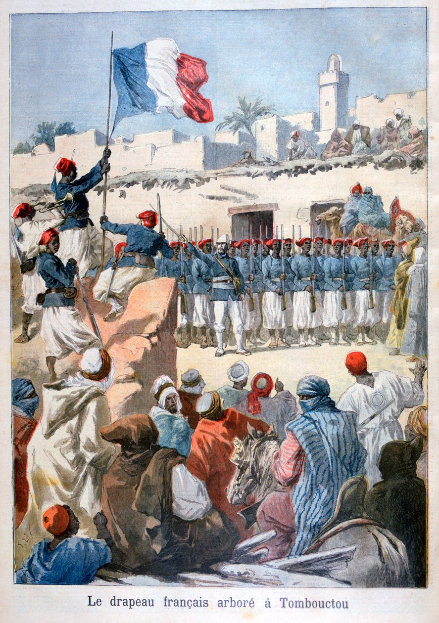 Vztyčení francouzské vlajky v Timbuktu, 1894 od Frederic Lix