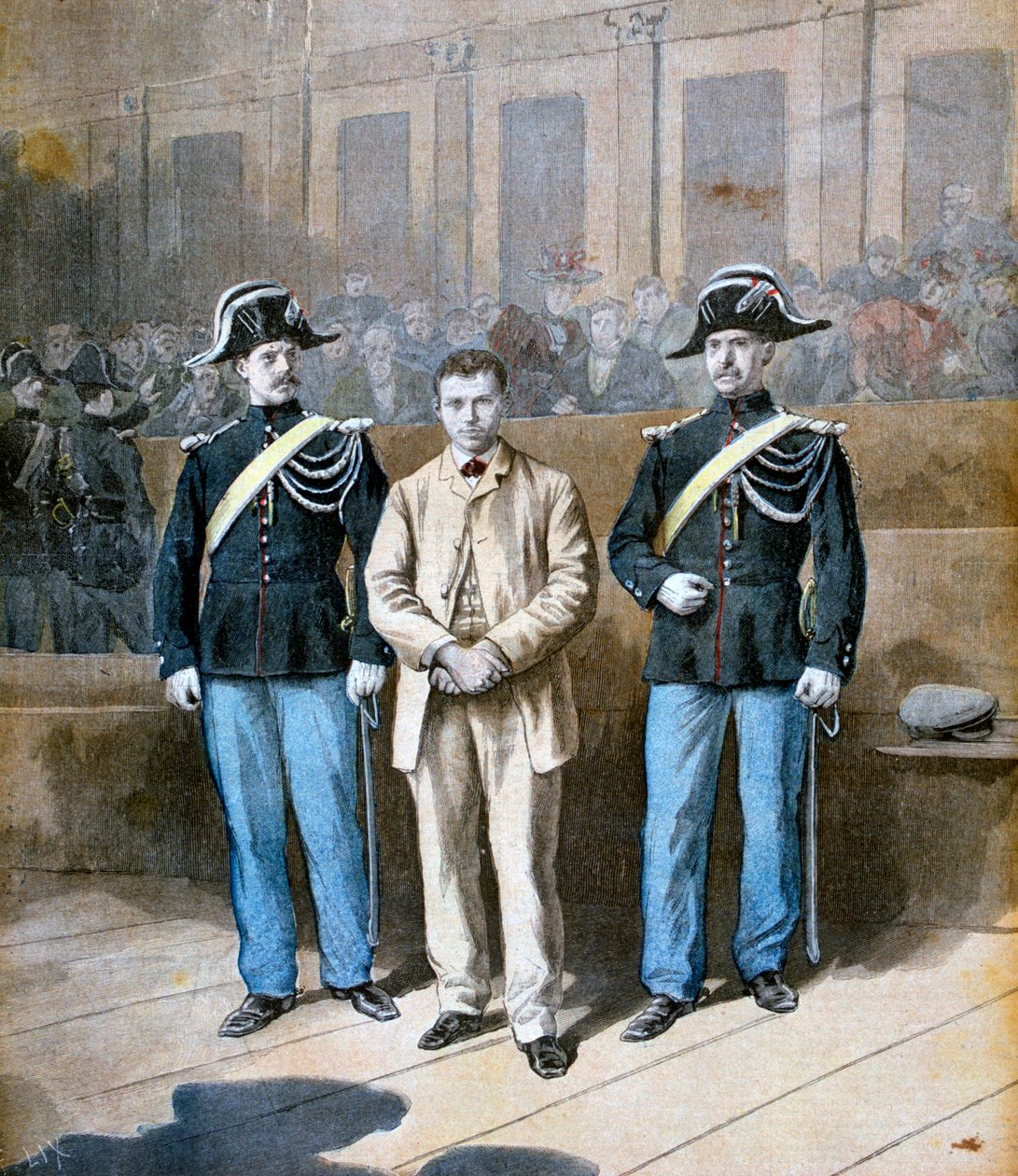 Proces se Sante Jeronimo Caserio, italský anarchista a vrah, 1894 od Frederic Lix