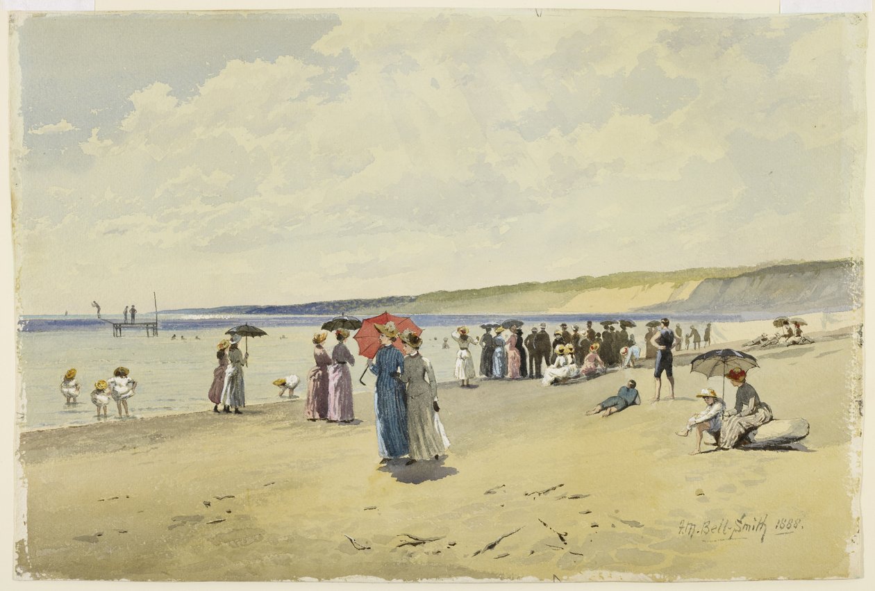 Pláž, 1888 (wc na papíře) od Frederic Marlett Bell Smith