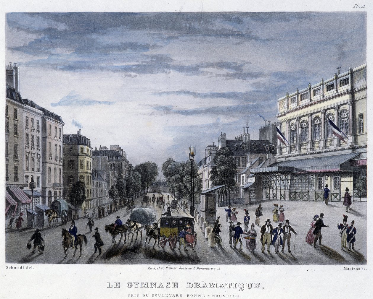Dramatické gymnázium - v „Paříži roku 1832“ od Martense od Frederic Martens