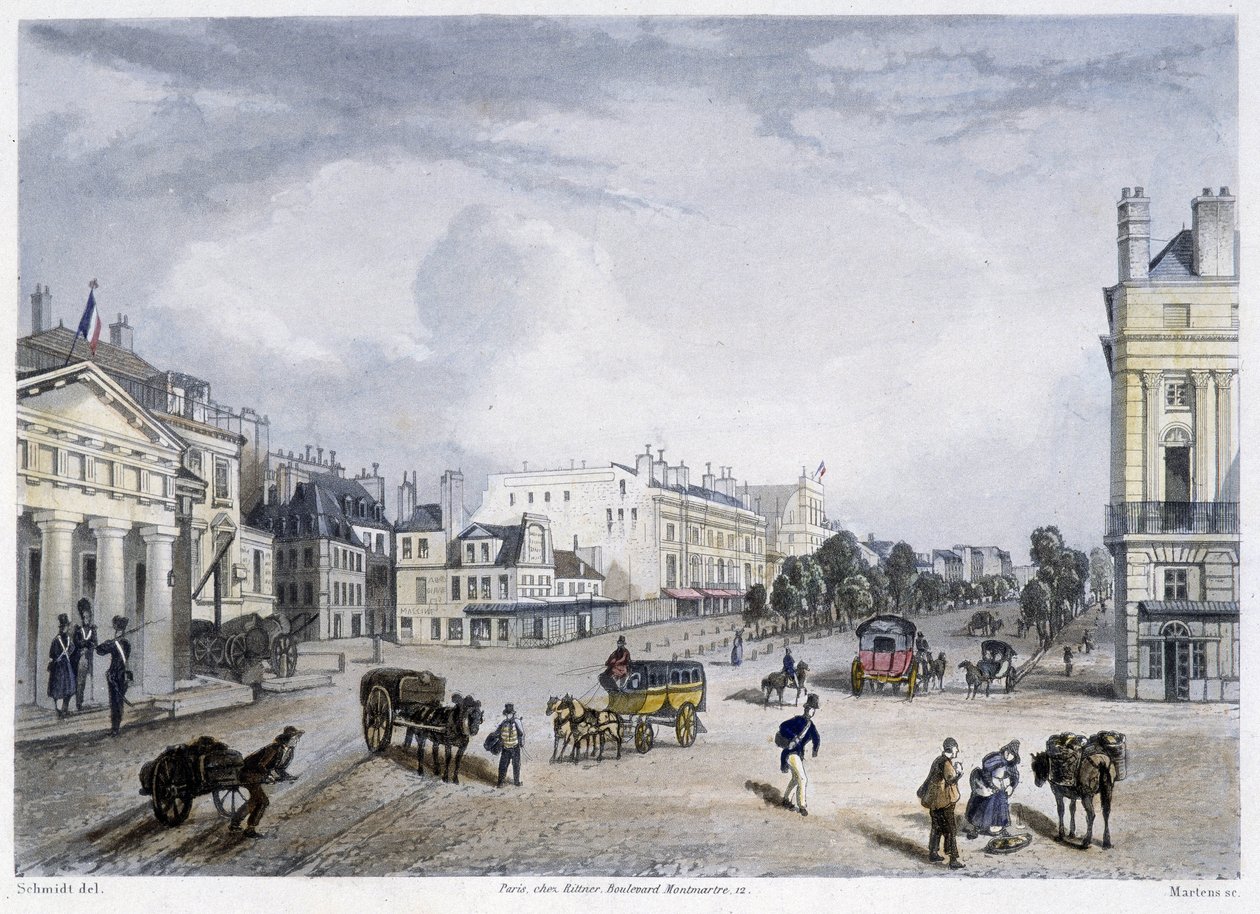 Boulevard du Temple – v „Paříži roku 1832“ od Martense od Frederic Martens