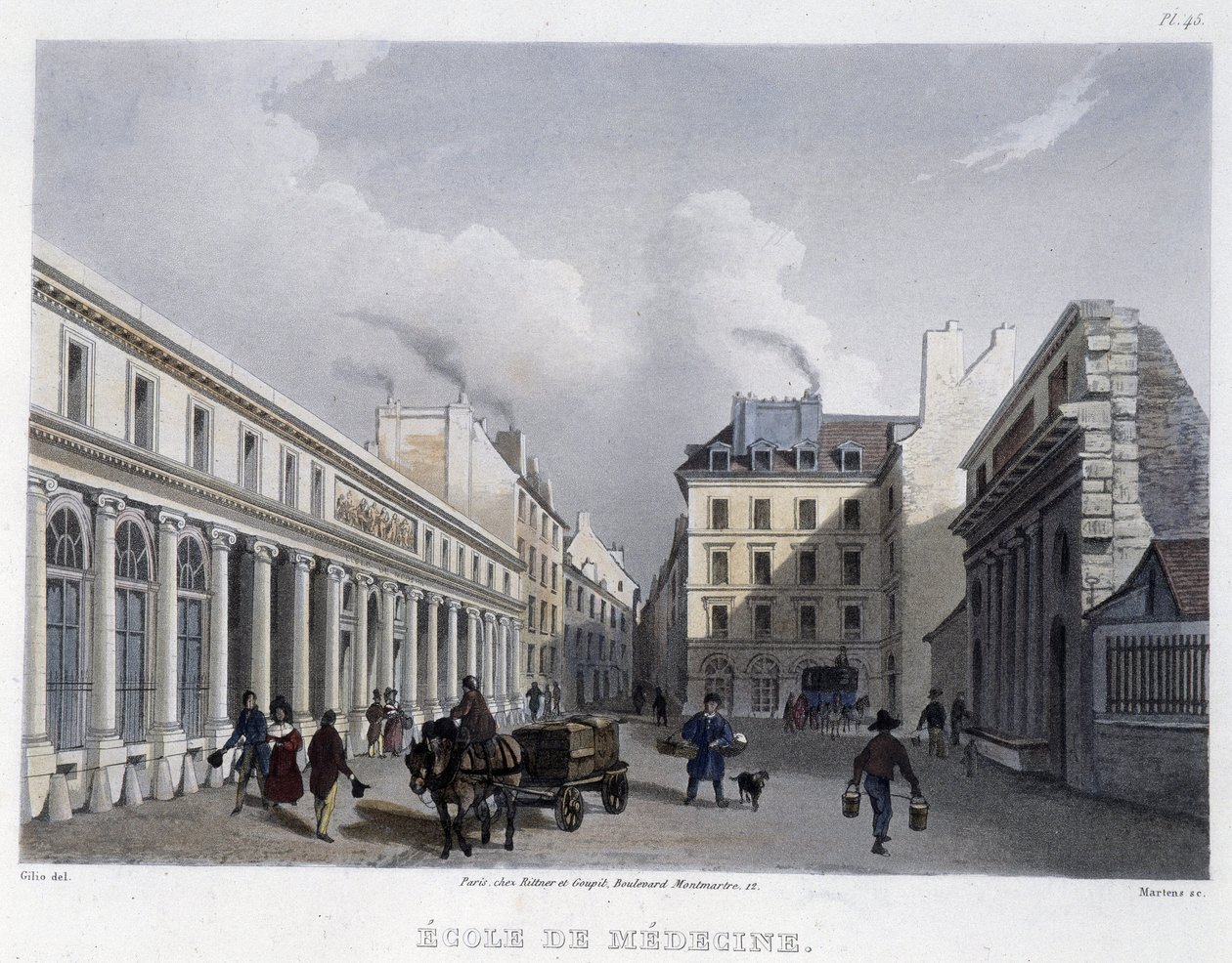 Lékařská fakulta - v „“ Paříži v roce 1832“ od Martense od Frederic Martens