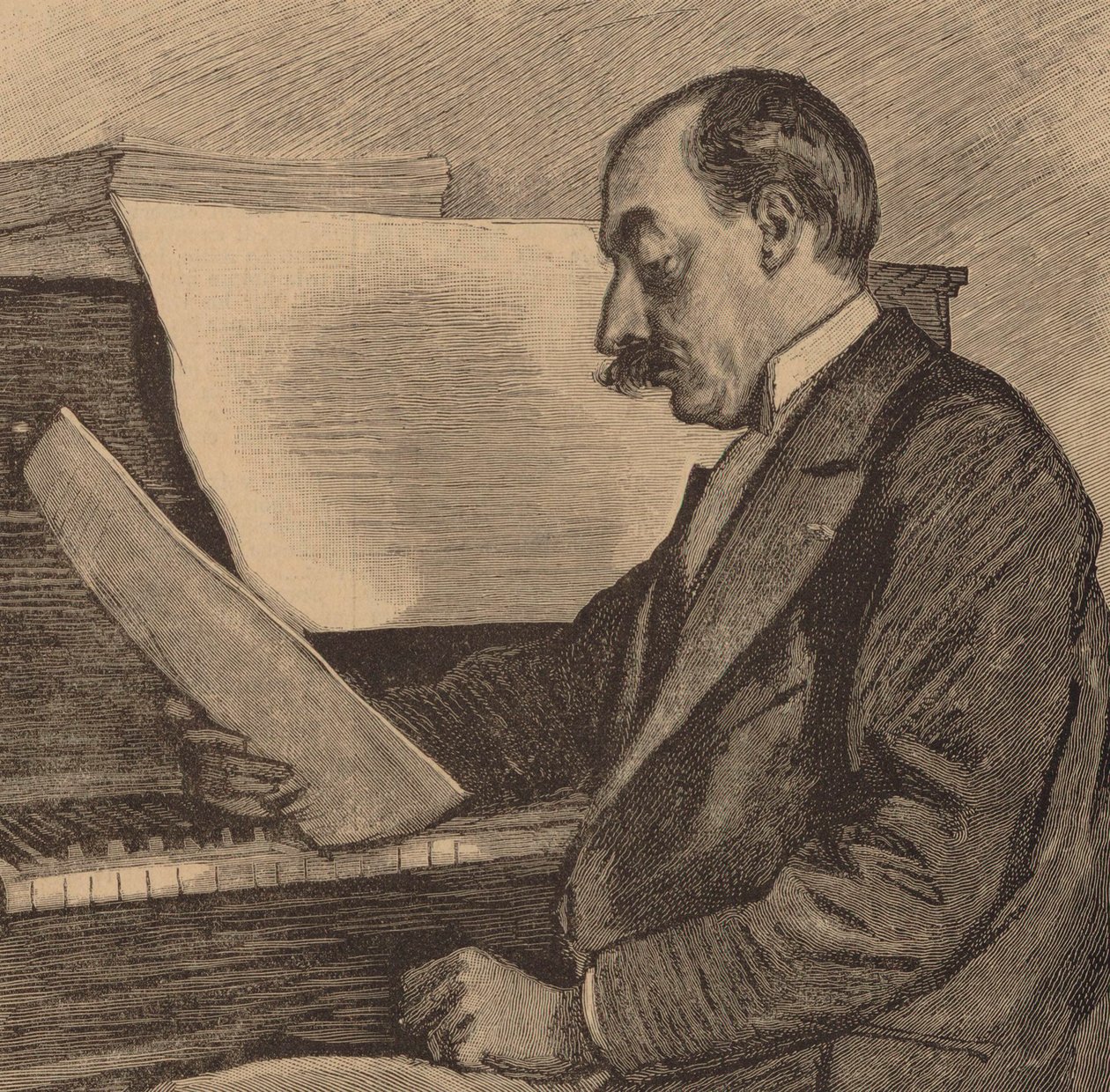 Portrét pianisty a skladatele André Messagera 1853-1929, 1891. od Frederic Regamey