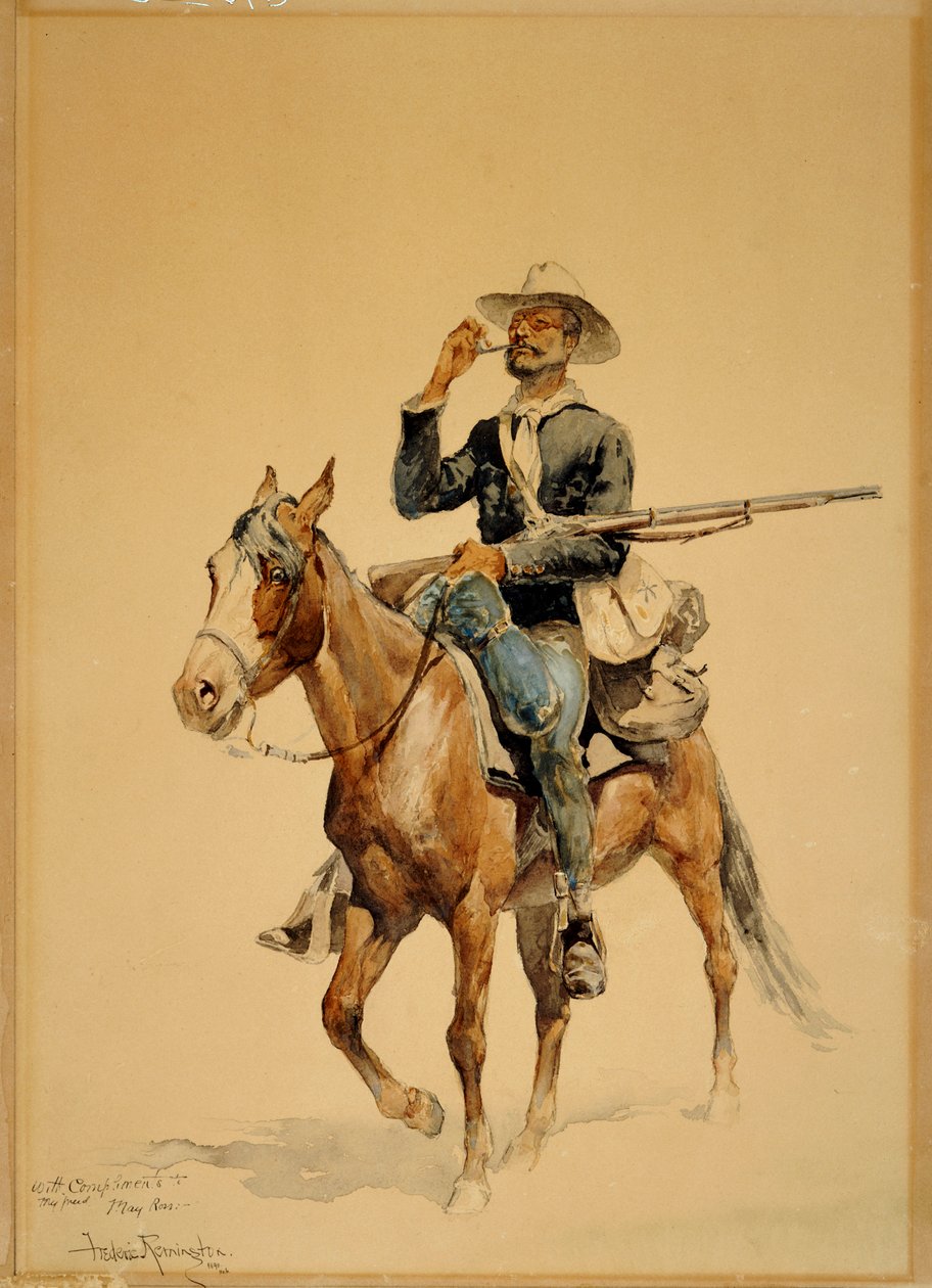 Jízda na koni, 1890 od Frederic Remington