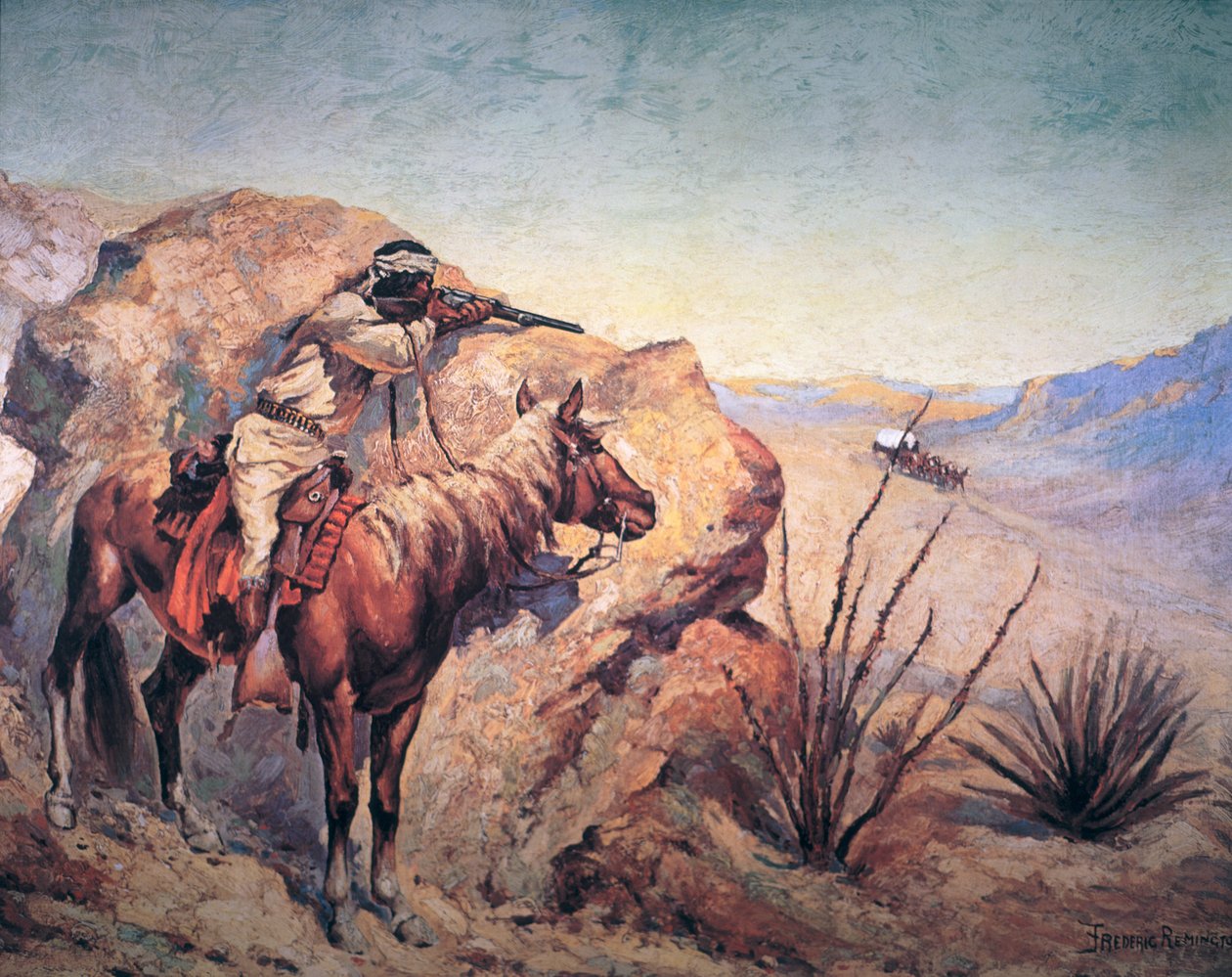 Apache Ambush (olej na plátně) od Frederic Remington