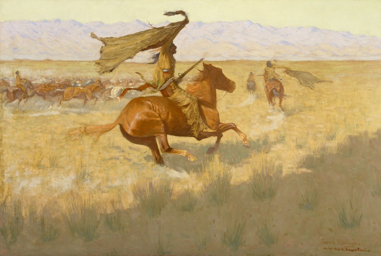 Změna majitele (The Stampede; Horse Thieves) od Frederic Remington