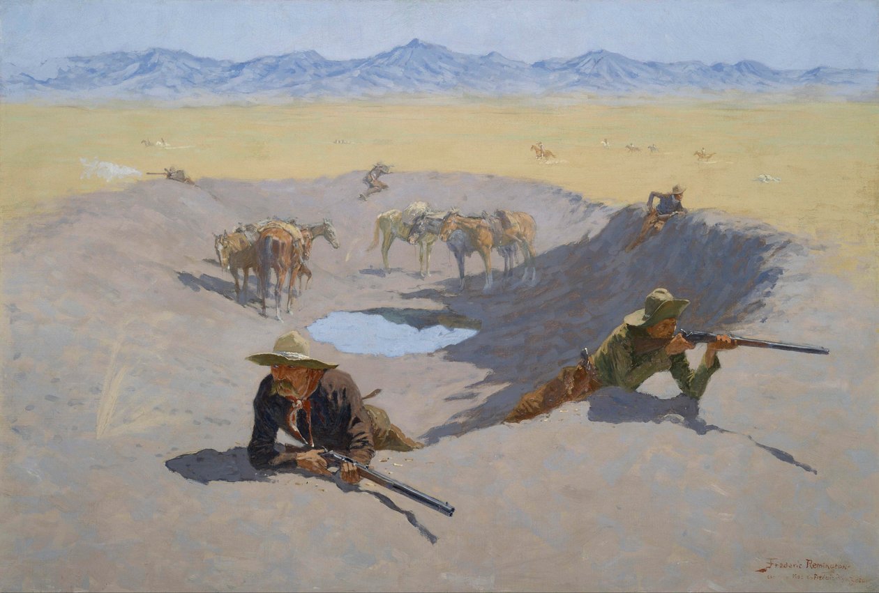 Boj o vodní díru od Frederic Remington
