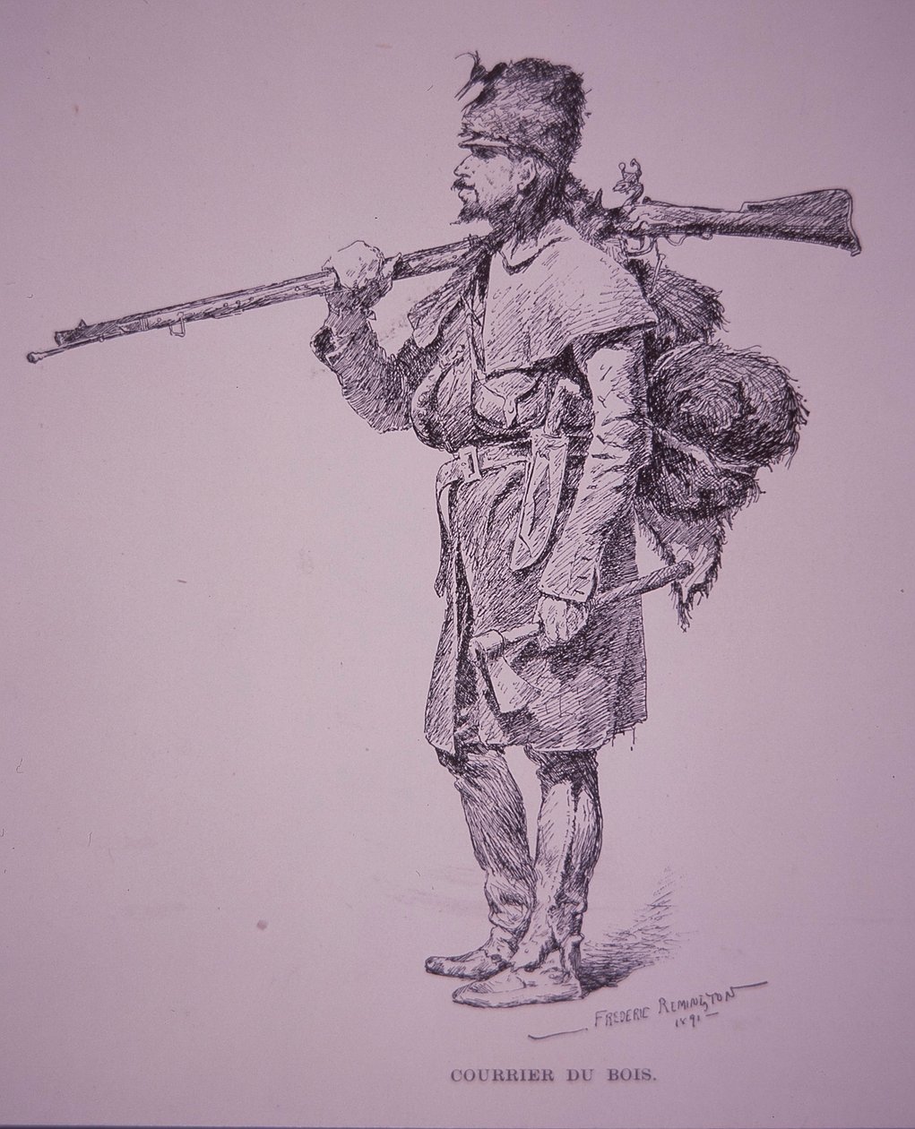 Francouzsko-kanadský lovec kožešin Coureur du Bois od Frederic Remington