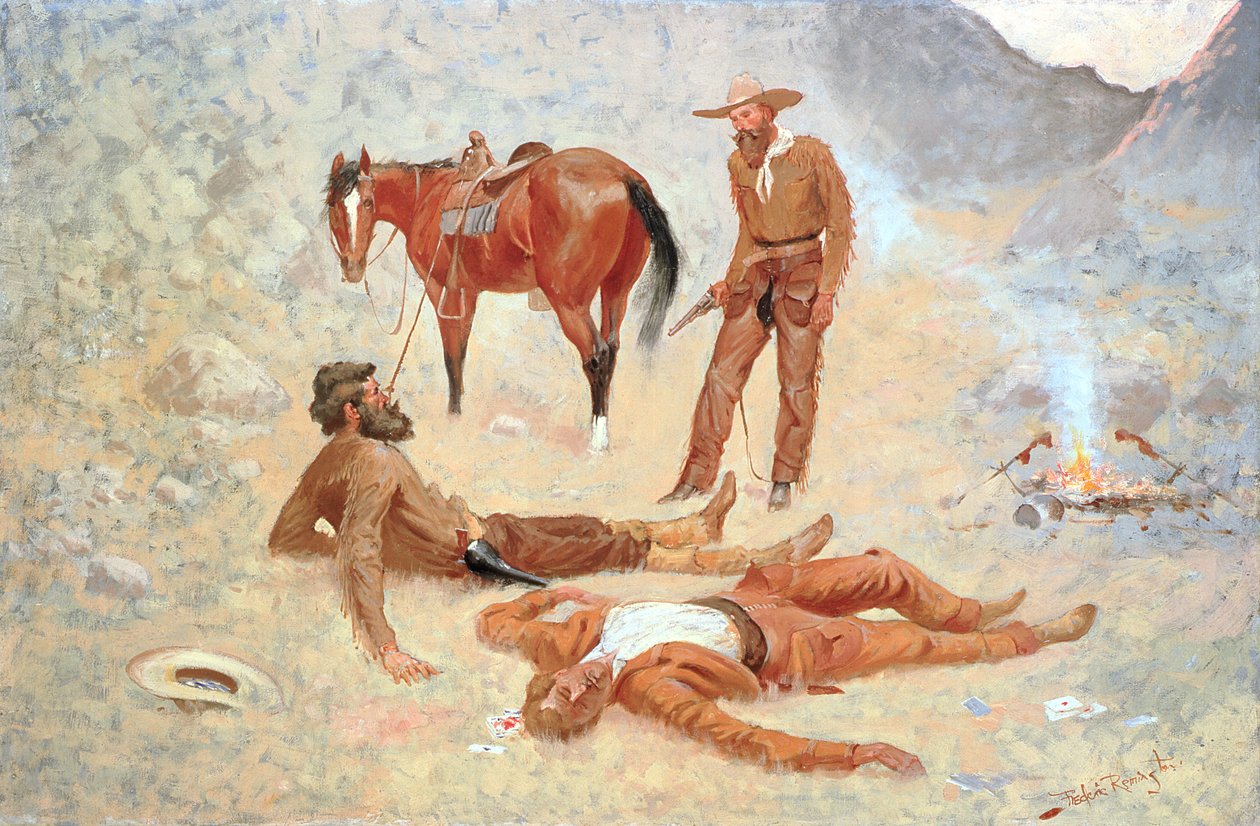 Ležel tam, kde ho strhli, stále jako poleno od Frederic Remington