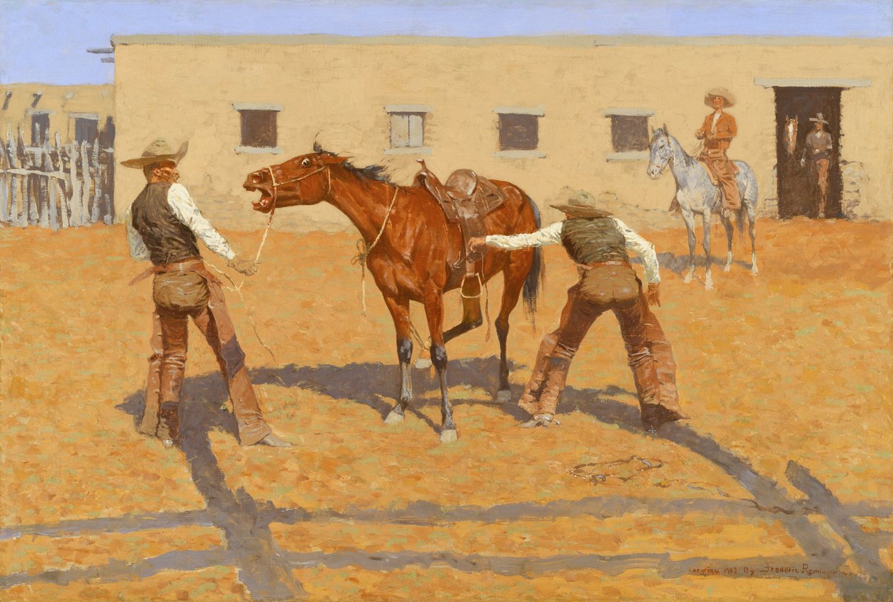 Jeho první leson, 1903, autor Frederic S. Remington od Frederic Remington