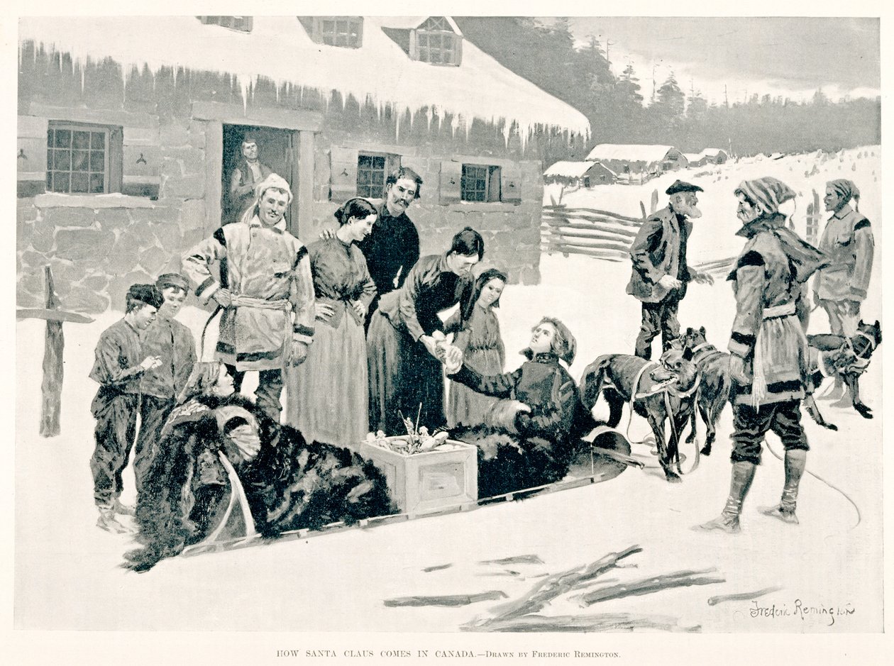 Jak Santa Claus přichází do Kanady od Frederic Remington