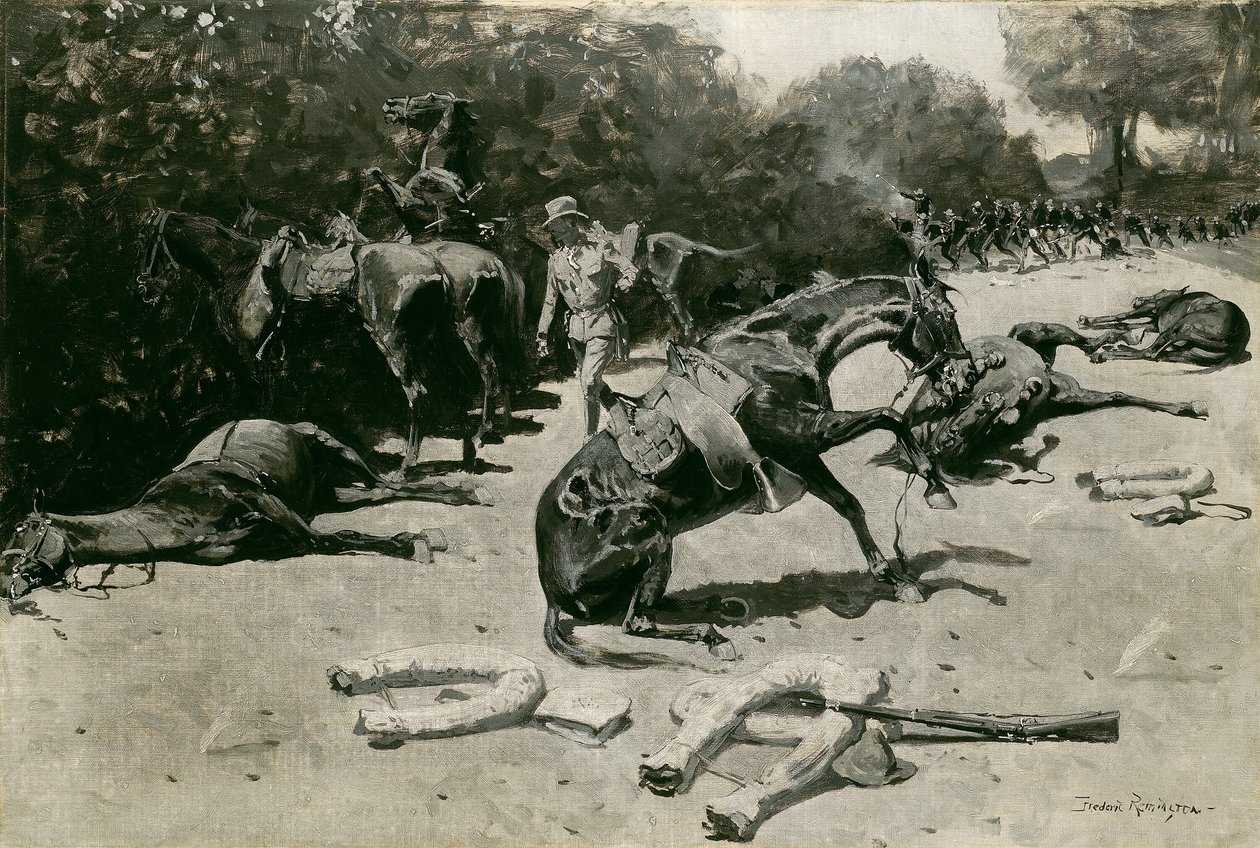Jak koně zemřeli za svou zemi v Santiagu, 1899. od Frederic Remington