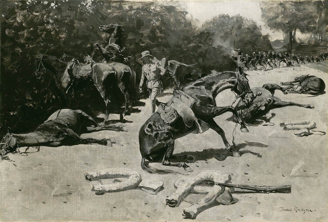 Jak koně zemřeli za svou zemi v Santiagu, 1899 od Frederic Remington